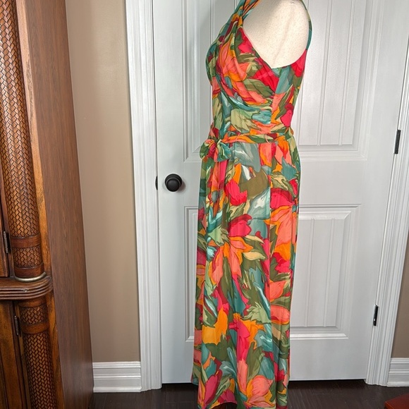 London Times Women's Twist Neck Halter Maxi Dress Sz 12 - Picture 9 of 14